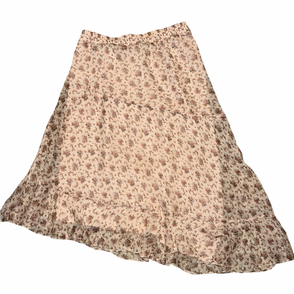 Polo Ralph Lauren Skirt Womens Sz 12 Pink Floral Asymmetric Lined Skirt - Picture 6 of 6